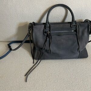 Rebecca Minkoff Reagan Blue Suede Satchel Bag